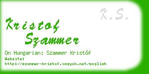 kristof szammer business card